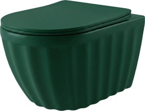 Závesná WC misa + umývadlo na dosku REA DUO, zelená matná