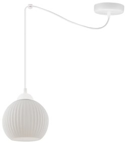 Závesné svietidlo Riffle Round Spider, 1x biele sklenené tienidlo, w