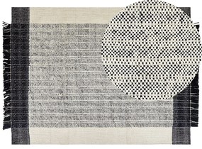 Vlnený koberec 160 x 230 cm biela/čierna KETENLI Beliani