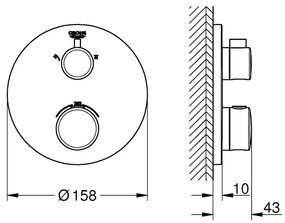 Grohe Grohtherm SET 2 - Sprchový systém pod omietku, Grohtherm, termostatický- kompletná sada