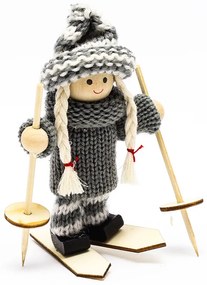 DECOLED Závesná dekorácia lyžiar a lyžiarka, 13,5x7,5 cm