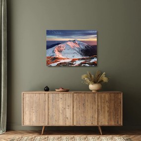 Sklenený obraz - Zimná horská panoráma II. (70x50 cm)