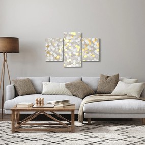 Obraz - Zlato-biele hexagóny (90x60 cm)