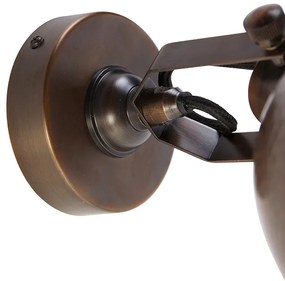 Priemyselná nástenná lampa bronzová s nastaviteľnou meďou - Liko
