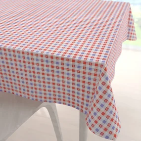 Biante Dekoračný štvorcový obrus Leona LN-028 Červeno-modré káro 130x130 cm