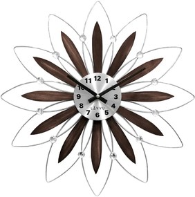 Drevené hodiny LAVVU CRYSTAL Flower LCT1113, 50 cm