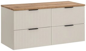 Závesná skrinka Adele Cashmere s doskou 120 cm kašmírová/dub wotan