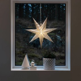 Dekoratívna hviezda z papiera, strieborná, 7–cípa