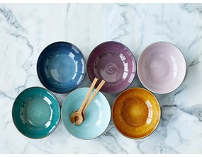 Čierna/modrá misa z kameniny ø 30 cm Gastro Dark Blue/Black – Bitz