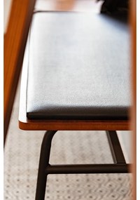 Čierna/hnedá lavica z imitácie kože Carabel – Kave Home