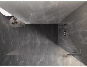 Mexen, Mexen Lunar L sprchová stena pravá 80 x 200 cm, priehľadná 8 mm, chróm - 830L-080-000-01-00-P
