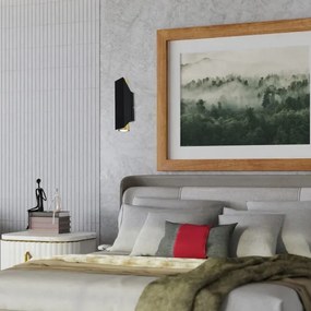 Nástenné svietidlo WALL 2xGU10/8W/230V čierna/mosadz