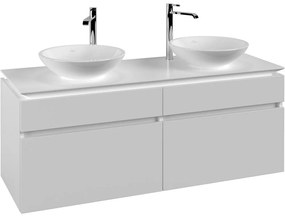 VILLEROY &amp; BOCH Legato závesná skrinka pod dve umývadlá na dosku, 4 zásuvky, 1400 x 500 x 550 mm, White Matt, B59200MS