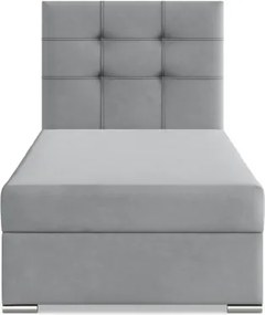 Čalúnená posteľ ELDA Velvet 90×200 cm svetlosivá
