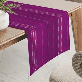 Biante Bavlnený behúň na stôl Olivia OL-002 Pásiky na fialovom 35x180 cm