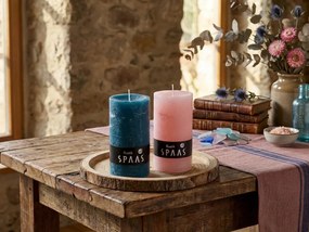 Stĺpová sviečka SPAAS RUSTIK 13 cm modrá