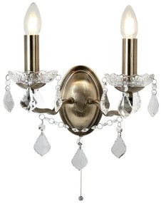 Searchlight 8732-2AB - Krištáľové nástenné svietidlo PARIS 2xE14/40W/230V