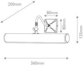 Elstead PL1-20-BB - Svietidlo na obrazy PICTURE LIGHT 2xE14/40W/230V zlaté