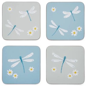 Svetlo modro-sivé korkové tácky v súprave 4 ks English Meadow - Cooksmart ®