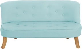 Detská sedačka ľanová modrá 17 cm Drevo