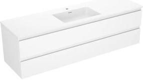 Mexen Orio, kúpeľňová skrinka 160 cm s umývadlom Otis, 2 zásuvky, biela matná, 91A10-16047-2-BFF01-W18M01