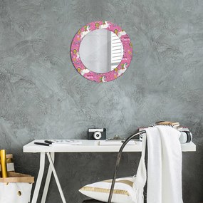 Okrúhle dekoračné zrkadlo s motívom Kúzelný jednorožec fi 50 cm