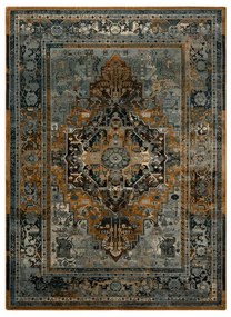 Vlnený koberec POLONIA ALHAMBRA Ornament, koňakový rám
