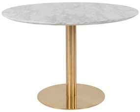 Okrúhly jedálenský stôl s doskou v dekore mramoru ø 110 cm Bolzano – House Nordic