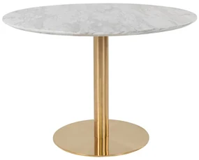Okrúhly jedálenský stôl s doskou v dekore mramoru ø 110 cm Bolzano – House Nordic