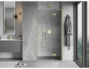 Mexen Mist-H L, 1-krídlové sprchové dvere pravé 95 cm, číre sklo, zlatý matný profil, 8A5L-095-000-55-00-P