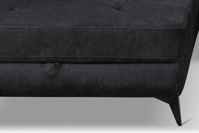 Rohová sedacia súprava Sergio, čierna látka, ľavý roh