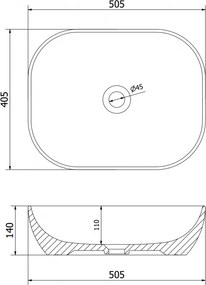 Mexen ROSA umývadlo, 50x40 cm, tmavo-zelená, 21095047