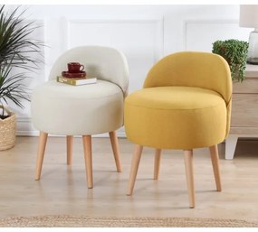 Taburet NIKI Ø 46 cm, krémový