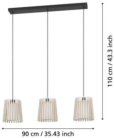 Eglo 900903 - Luster na lanku FATTORIA 3xE27/25W/230V