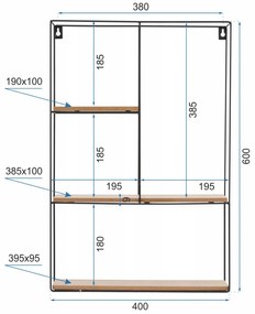 Dekorstudio Sada 5 políc Loft Industrial CFZL-TSF012