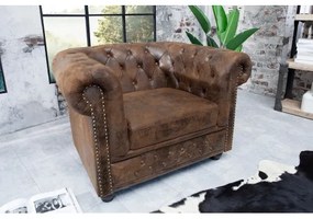 Kreslo 17383 Chesterfield Antik hnedá  - Komfort-nábytok