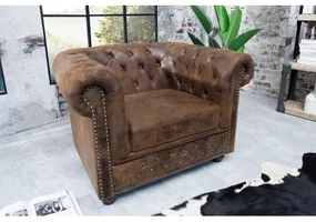 Kreslo 17383 Chesterfield Antik hnedá  - Komfort-nábytok