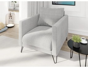 Svetlosivé ženilkové kreslo Freya – Ropez