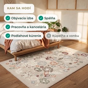 Angel Carpet, Kusový koberec Aurora 25 Beige, 80x150, béžová, kancelária