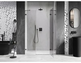 Mexen Lunar, pravé otočné sprchové dvere 155 cm, 8mm číre sklo, grafitový profil, 834S-155-050-95-00-P