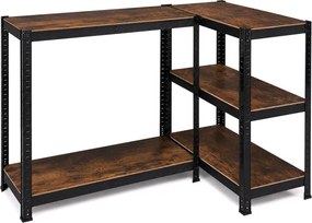 Regál 180x90x40 cm čierny / hnedý