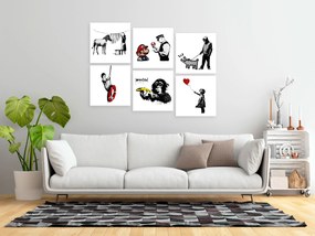 Artgeist Obraz - Banksy Style (6 Parts) Veľkosť: 120x80, Verzia: Premium Print