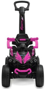 Detské odrážadlo Baby Mix Mega Prime EVA s vodiacou tyčou ružové