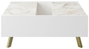 Konferenčný stolík FRIDA 63x90 cm biela/zlatá