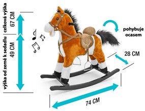 Hojdací koník s melódiou Milly Mally Mustang tmavo hnedý