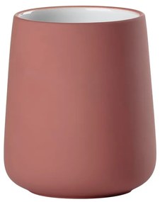 Svetločervený kameninový téglik na zubné kefky Nova – Zone