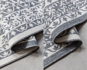 ELLE Decoration, Kusový koberec Gemini 106023 Silver z kolekcie Elle – na von aj na doma, 80x150, šedá, chodba / predsieň