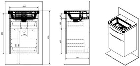 Sapho Sapho, Kúpeľňový set ELLA 50, 2x zásuvka, biela, KSET-072