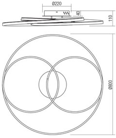 Redo 01-2973 - LED Stropné svietidlo CENTRIX LED/92W/230V bronzová
