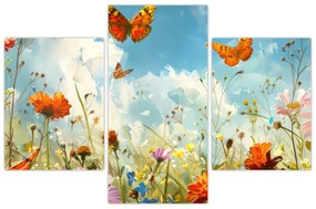 Obraz - Motýle na letnej lúke (90x60 cm)